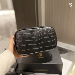 YSL Lou Croc-Embossed Camera Bag