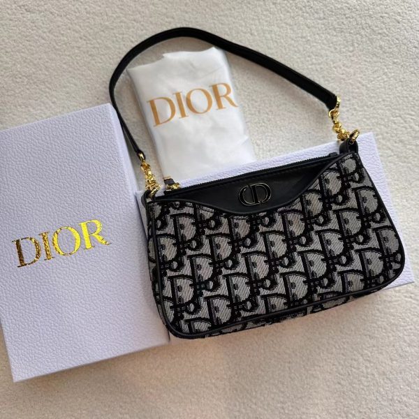 Dior – 30 Montaigne Hobo Avenue Mini Bag Blue Oblique Jacquard – Women