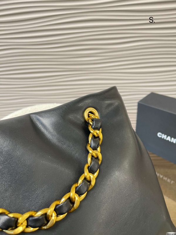 Chanel 22 Small Handbag Black Gold