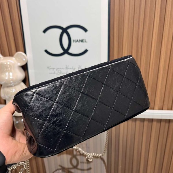 CHANEL  Lambskin Quilted Crossbody Bag Black