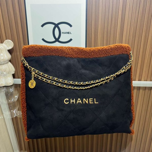 CHANEL Chanel 22 Hobo Small Black Velvet