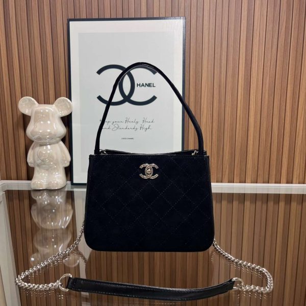 CHANEL  Lambskin Quilted Crossbody Bag Black