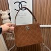 CHANEL  Calfskin Medium Natural Beauty Flap Light Brown