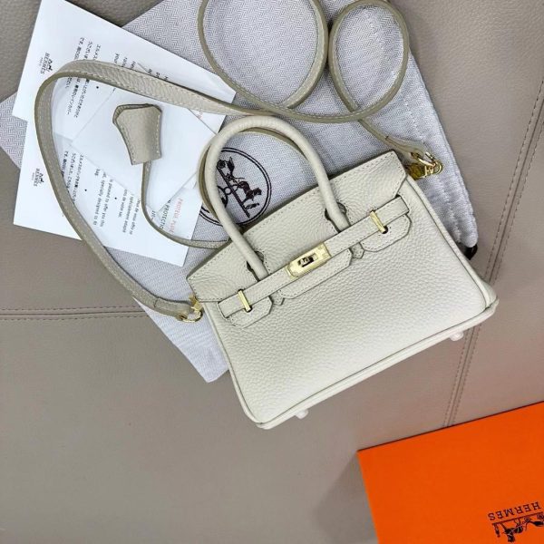 H BIRKIN 25 TOGO WHITE LEATHER GOLD HARDWARE