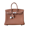 H BIRKIN 25 TOGO BROWN SILVER HARDWARE 25CM