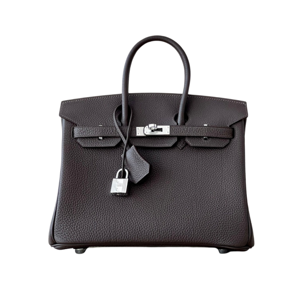 H BIRKIN 25 TOGO BROWN SILVER HARDWARE 25CM