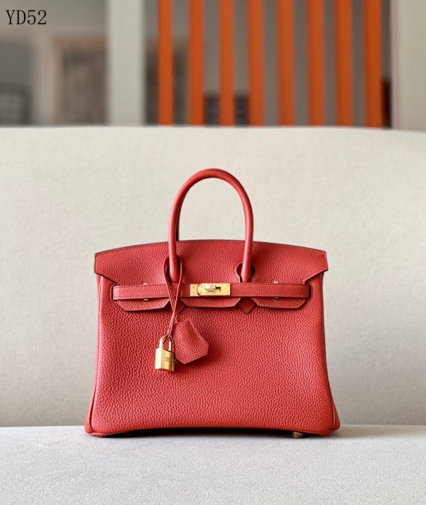 H BIRKIN TOGO 25 RED LEATHER GOLD HARDWARE 25CM