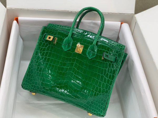 H BIRKIN 30 CROCODILE GOLD-TONED HARDWARE DARK GREEN