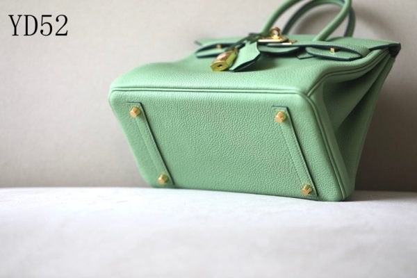 H BIRKIN 25 TOGO GREEN LEATHER GOLD HARDWARE 25CM