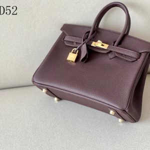 H BIRKIN 25 TOGO CHOCOLATE GOLD HARDWARE 25CM