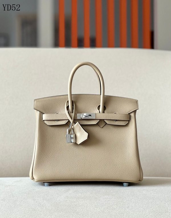 H BIRKIN 25 TOGO BEIGE SILVER HARDWARE 25CM