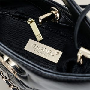 Chanel Black Shiny Quilted Calfskin “Chanel 31” Large