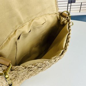 Saint Laurent Jamie Medium Naturale Raffia Shoulder Bag New