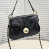 Black Resin Logo 8 Ball Shoulder Bag Brushed Gold Hardware