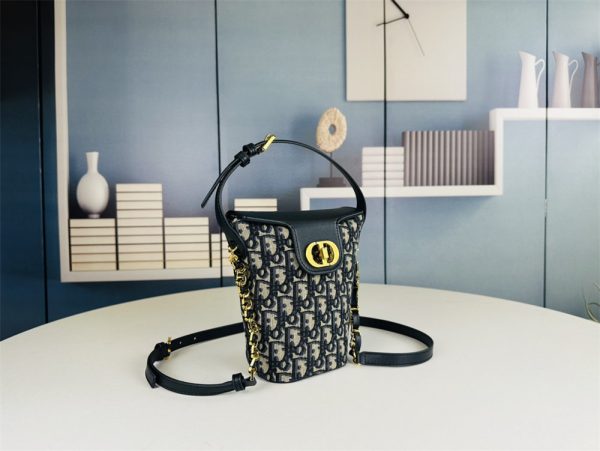 Dior bag 30 Montaigne in Navy Blue Canvas