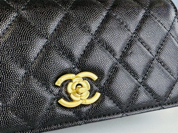 CHANEL Matelasse Classic Flap Bag Lambskin Black Mini