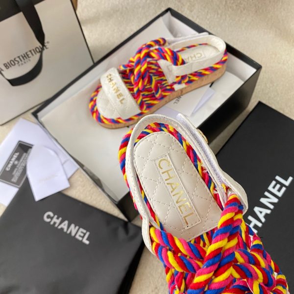 CHANEL Cord Quilted Sandals