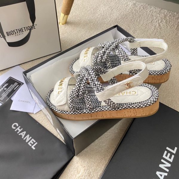 CHANEL Cord  Quilted Sandals