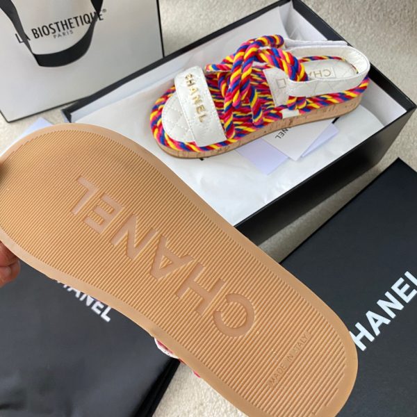 CHANEL Cord Quilted Sandals