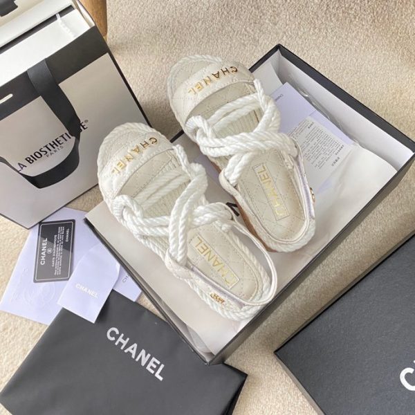 CHANEL Cord Quilted Sandals