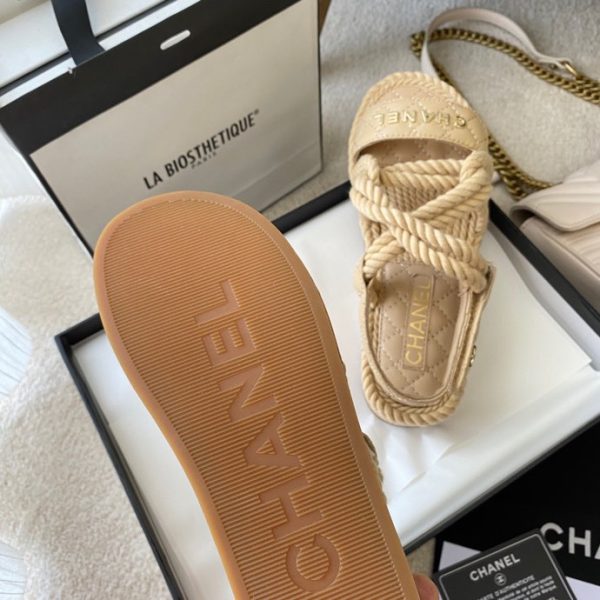 CHANEL Cord Quilted Sandals