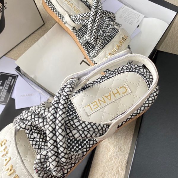 CHANEL Cord  Quilted Sandals