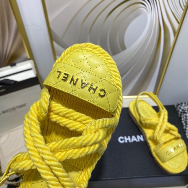 CHANEL Cord Quilted Sandals