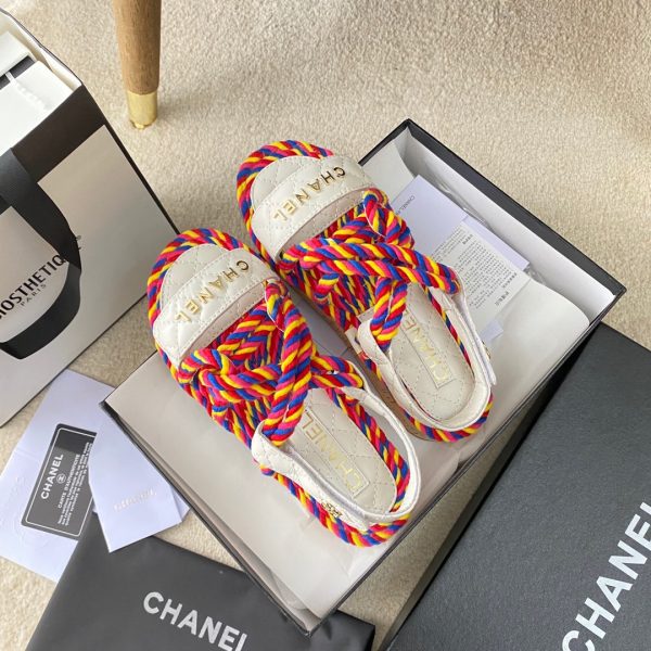 CHANEL Cord Quilted Sandals