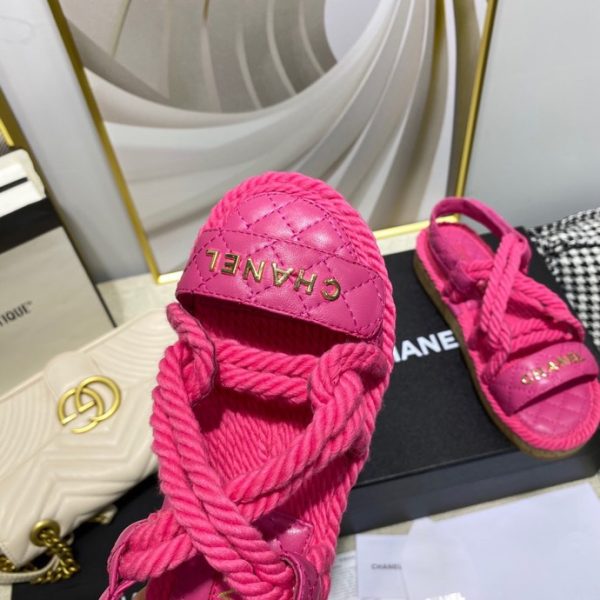 CHANEL Cord  Quilted Sandals