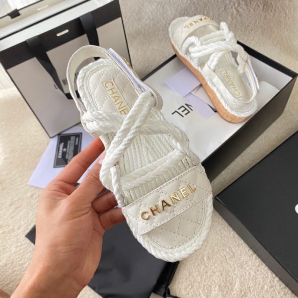 CHANEL Cord Quilted Sandals