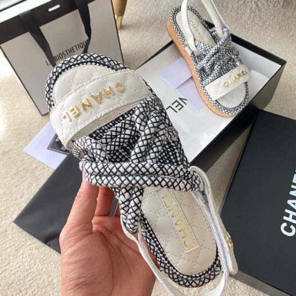 CHANEL Cord  Quilted Sandals