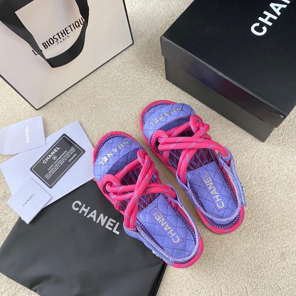 CHANEL Cord  Quilted Sandals