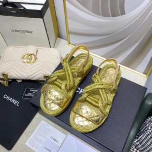 CHANEL Cord Quilted Sandals