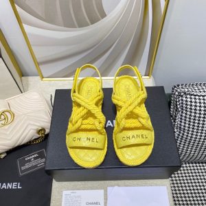 CHANEL Cord Quilted Sandals