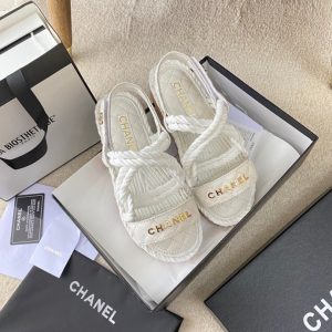 CHANEL Cord Quilted Sandals