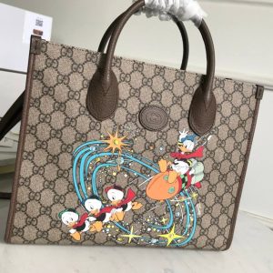 Gucci Beige Canvas Donald Duck Tote Bag