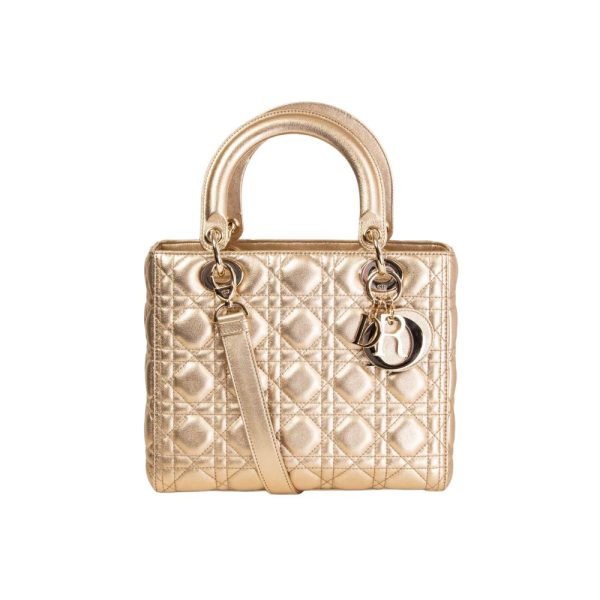 DIOR LADY DIOR CANNAGE METALLIC GOLD 20CM