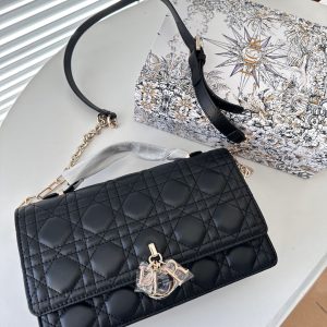 DIOR POCHETTE LADY CON ASA SUPERIOR BLACK 24CM