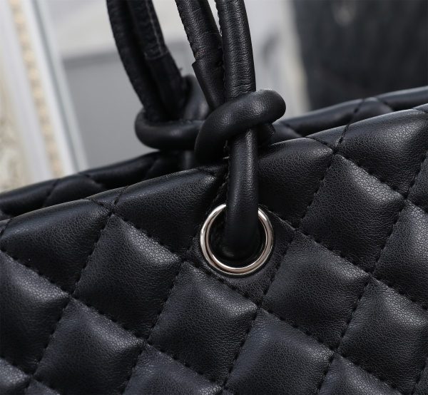 CHANEL CALFSKIN QUILTED LARGE CAMBON TOTE BLACK 41CM