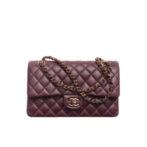 CHANEL CLASSIC HANDBAG LAMBSKIN RED 30CM