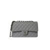 CHANEL MEDIUM CLASSIC FLAP BAG SILVER HARDWARE GREY 25CM