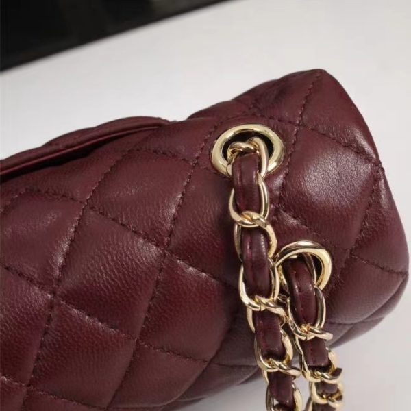 CHANEL CLASSIC HANDBAG LAMBSKIN RED 30CM