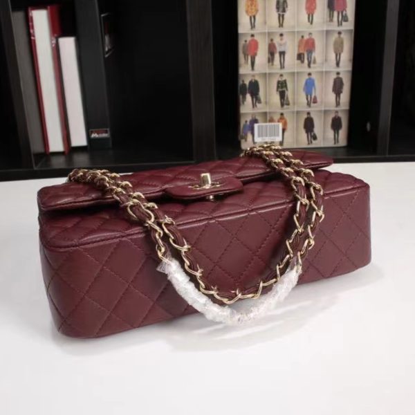 CHANEL CLASSIC HANDBAG LAMBSKIN RED 30CM