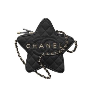 CHANEL STAR HANDBAG BLACK 22CM AS4579 B15143 94305