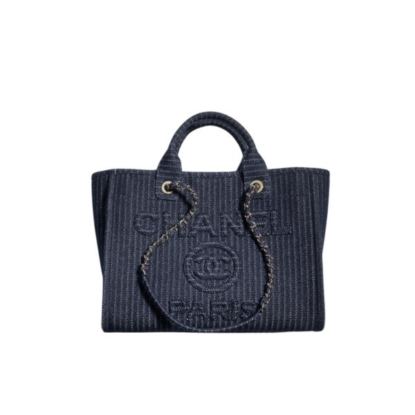 CHANEL SHOPPING BAG DARK BLUE 33CM AS3351 B17399 NZB99