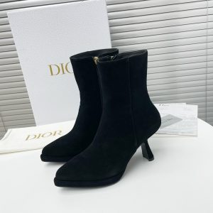 DIOR SUEDE LEATHER ANKLE BOOTS BLACK