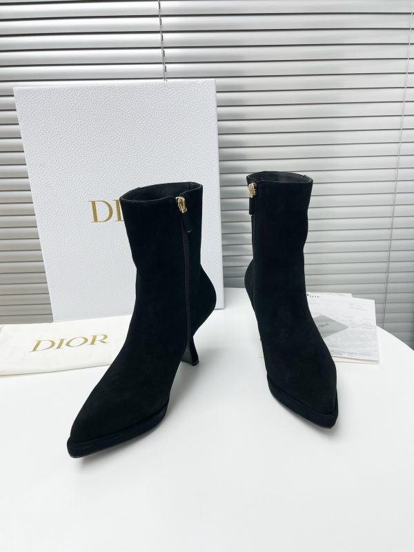 DIOR SUEDE LEATHER ANKLE BOOTS BLACK