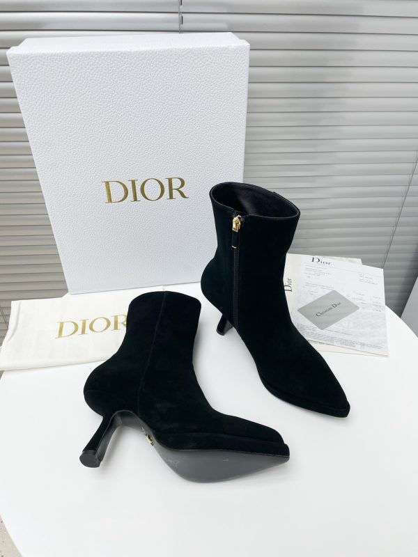 DIOR SUEDE LEATHER ANKLE BOOTS BLACK