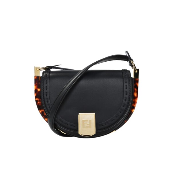 FENDI MOONLIGHT CROSSBODY BAG BLACK 25CM