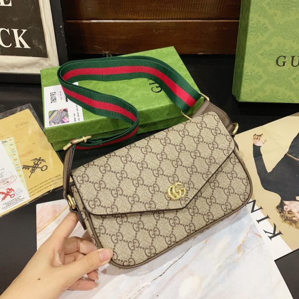 GUCCI OPHIDIA MINI BAG BROWN 22CM